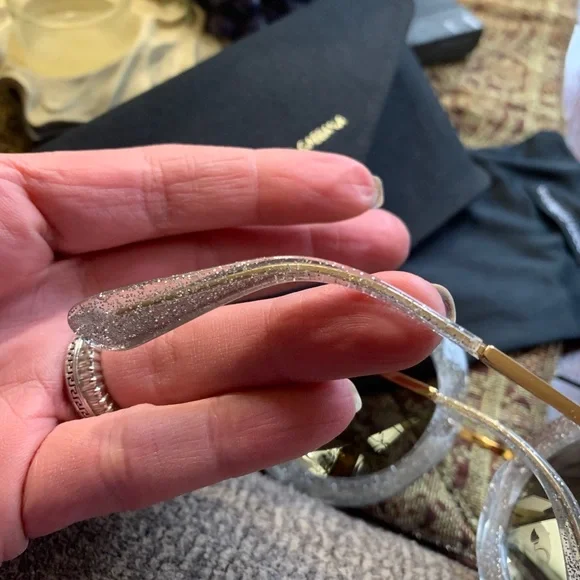 SOLD⛔️Authentic DOLCE & GABBANA 50 round Glitter Acetate metal sunglasses - Picture 7 of 11